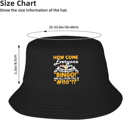 Crazy Bingo People Bucket Hats Fashion Sun Cap Packable Outdoor Fisherman Hat for Women and Men in Kuwait