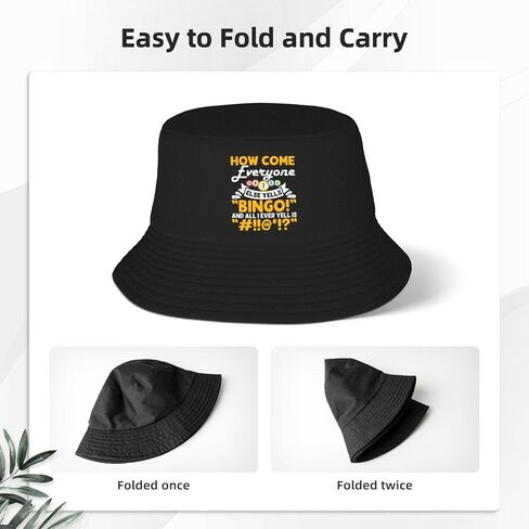Crazy Bingo People Bucket Hats Fashion Sun Cap Packable Outdoor Fisherman Hat for Women and Men in Kuwait