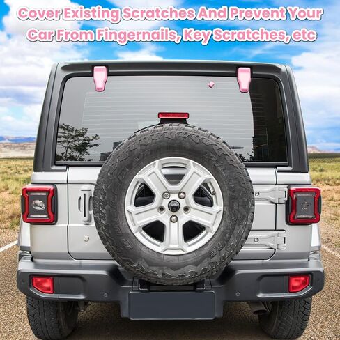 Rear Tail Door Window Hinge & Rain Wiper Nozzle Cover Trim for 2018-2022 Jeep Wrangler JL JLU Sports Sahara Freedom Rubicon Unlimited 2-Door & 4-Door Exterior Accessories Decoration (Pink 3PCS) in Saudi Arabia
