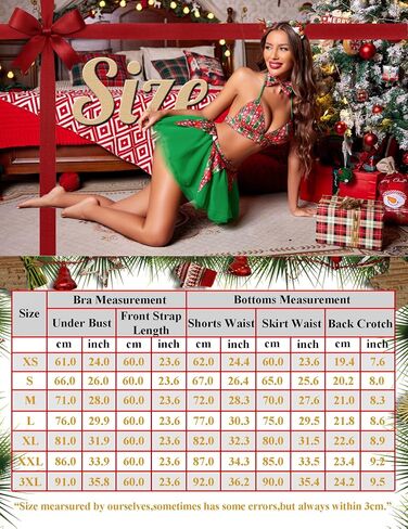 Avidlove Sexy Christmas Lingerie for Women Holiday Outfits Plaid Bra and Skirt Santa Sleepwear with Bow Tie in Saudi Arabia