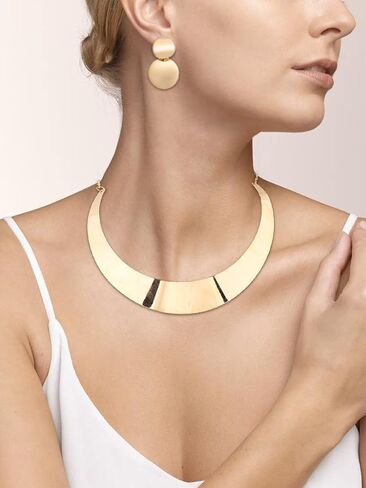 HUASAI Halloween Necklace Earrings for Women Gold Egyptian Costume for Girls in Saudi Arabia