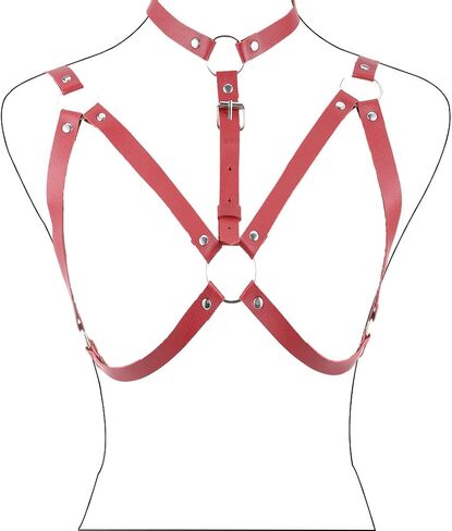 Punk Leather Body Chain Sexy Bikini Bra Body Harness Jewelry Waist Belts Chains Nightclub Cosplay for Women in Saudi Arabia