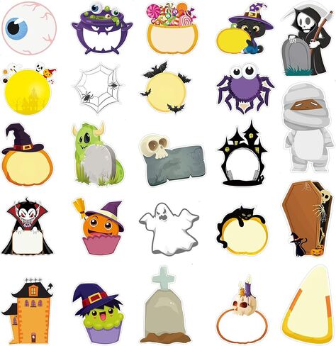 48 Pcs 960 Sheets Halloween Sticky Notes Weird Spooky Sticky Notepad Characters Shaped Cute Cartoon Self Adhesive Small Sticky Notes for Teacher Kid Work Study Party Gift Decor, 24 Styles (Ghost) in Saudi Arabia