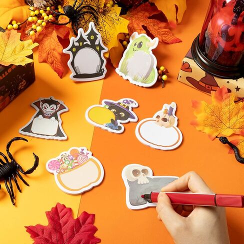 48 Pcs 960 Sheets Halloween Sticky Notes Weird Spooky Sticky Notepad Characters Shaped Cute Cartoon Self Adhesive Small Sticky Notes for Teacher Kid Work Study Party Gift Decor, 24 Styles (Ghost) in Saudi Arabia