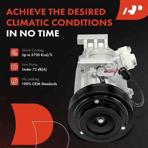 A-Premium AC Compressor Replacement for Hyundai Accent 2018-2019 Kia Rio, 1.6L, 12V, 124.5MM, 6PK in Saudi Arabia