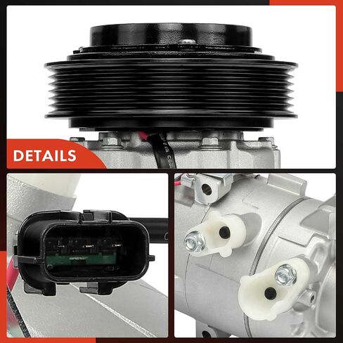 A-Premium AC Compressor Replacement for Hyundai Accent 2018-2019 Kia Rio, 1.6L, 12V, 124.5MM, 6PK in Saudi Arabia
