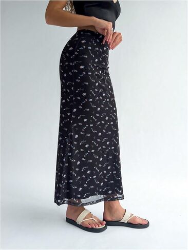 GORGLITTER Women's Y2k Fall Flowy Floral Long Skirt High Waisted Maxi Skirts in Saudi Arabia