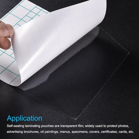 MECCANIXITY 4pcs Self Seal Clear Laminating Sheets 5"x7" Laminator Sheet Self Adhesive for Photos Documents, No Machine Needed in Kuwait
