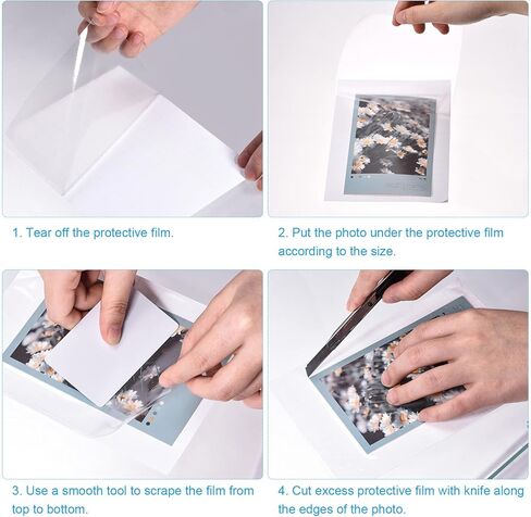 MECCANIXITY 4pcs Self Seal Clear Laminating Sheets 5"x7" Laminator Sheet Self Adhesive for Photos Documents, No Machine Needed in Kuwait