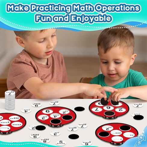 Math Games for Kids, Math Manipulatives Kindergarten Preschool Counting Toys, Ten Frame Set Addition and Subtraction Flash Cards Matching Bingo Number Games Homeschool Classroom Must Haves in Saudi Arabia