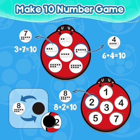 Math Games for Kids, Math Manipulatives Kindergarten Preschool Counting Toys, Ten Frame Set Addition and Subtraction Flash Cards Matching Bingo Number Games Homeschool Classroom Must Haves in Saudi Arabia