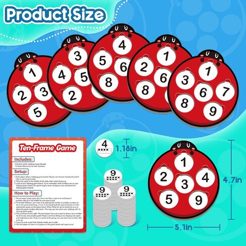 Math Games for Kids, Math Manipulatives Kindergarten Preschool Counting Toys, Ten Frame Set Addition and Subtraction Flash Cards Matching Bingo Number Games Homeschool Classroom Must Haves in Saudi Arabia