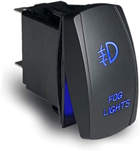مفتاح تشغيل وإيقاف تشغيل MGI SpeedWare LED Rocker، 20 أمبير 12 فولت تيار مستمر، 5 دبابيس مع أسلاك توصيل، مصابيح زومبي محفورة بالليزر (أحمر) in Saudi Arabia