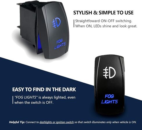 مفتاح تشغيل وإيقاف تشغيل MGI SpeedWare LED Rocker، 20 أمبير 12 فولت تيار مستمر، 5 دبابيس مع أسلاك توصيل، مصابيح زومبي محفورة بالليزر (أحمر) in Saudi Arabia