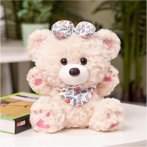 Cute Bear Plush Toy, Kawaii Stuffed Bears Plush with Bowknots, Cute Plush Teddy Bear, Stuffed Teddy Bears Plush for Kids Boys Girls Birthday Gift Ideas in Saudi Arabia