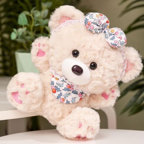 Cute Bear Plush Toy, Kawaii Stuffed Bears Plush with Bowknots, Cute Plush Teddy Bear, Stuffed Teddy Bears Plush for Kids Boys Girls Birthday Gift Ideas in Saudi Arabia