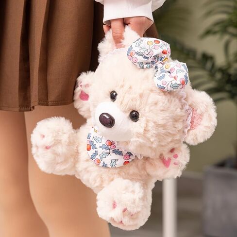 Cute Bear Plush Toy, Kawaii Stuffed Bears Plush with Bowknots, Cute Plush Teddy Bear, Stuffed Teddy Bears Plush for Kids Boys Girls Birthday Gift Ideas in Saudi Arabia