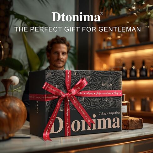 Wooden Cologne Stand Organizer for Men: 3 Tier Perfume Stand with 2 Drawer, Cologne Holder with Hidden Compartment, Cologne and Accessories Organization, Storage Display Risers, Great Gift for Man in Kuwait