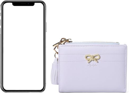 Fashion Wallets Girls Cute Small Bow Wallet Aesthetic Card Holder Bifold Wallet Coin Purse Cash Pocket with Zipper for Women in Saudi Arabia