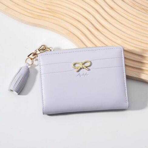 Fashion Wallets Girls Cute Small Bow Wallet Aesthetic Card Holder Bifold Wallet Coin Purse Cash Pocket with Zipper for Women in Saudi Arabia