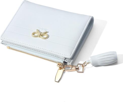 Fashion Wallets Girls Cute Small Bow Wallet Aesthetic Card Holder Bifold Wallet Coin Purse Cash Pocket with Zipper for Women in Saudi Arabia
