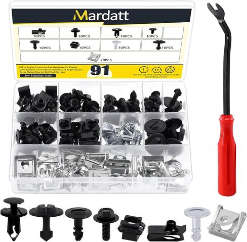 72Pcs Engine Protection Pan Hardware Kit Fender Liner Bumper Cover Splash Shield Guard Engine Under Cover Fixing Clips for Most Cars in Saudi Arabia