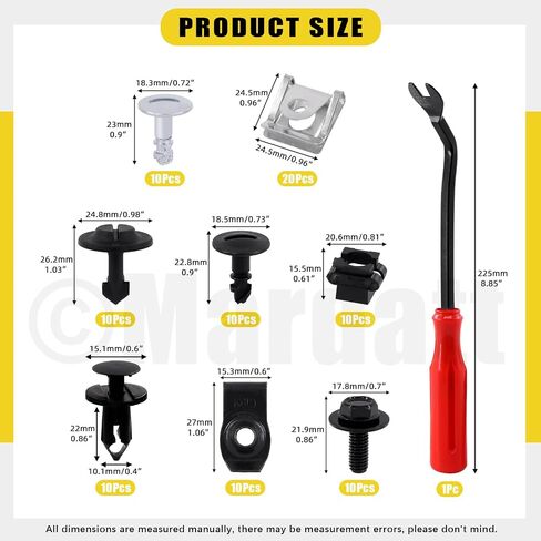 72Pcs Engine Protection Pan Hardware Kit Fender Liner Bumper Cover Splash Shield Guard Engine Under Cover Fixing Clips for Most Cars in Saudi Arabia
