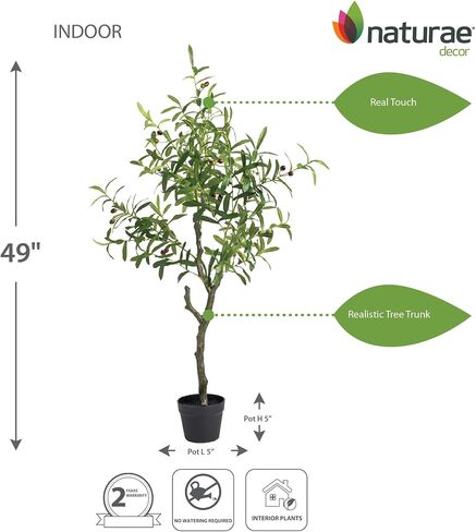 Naturae Decor Olive Tree - Lifelike Artificial Indoor House Plant - 33 in High in Saudi Arabia