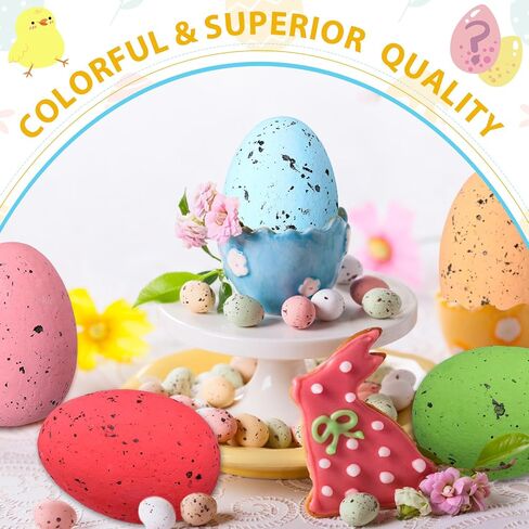 Liliful 16 Pcs 6 Inch Foam Easter Egg Decoration 8 Color Large Decor Easter Eggs Polystyrene Foam Easter Eggs for Crafts Mixed Color Speckled Eggs for Easter Party Kids Home Photo Prop(Bright Color) in Saudi Arabia