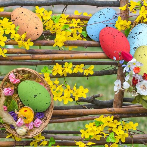 Liliful 16 Pcs 6 Inch Foam Easter Egg Decoration 8 Color Large Decor Easter Eggs Polystyrene Foam Easter Eggs for Crafts Mixed Color Speckled Eggs for Easter Party Kids Home Photo Prop(Bright Color) in Saudi Arabia