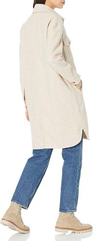 [BLANKNYC] Womens Womens Faux Wool Long Shirt Jacket with Pockets, Comfortable Coat, Stylish Windbreaker in Saudi Arabia
