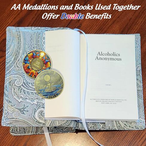 Delicate Sunflower 21 Year Sobriety Coin - 21 Year Recovery Butterfly AA Coins - One Day at A Time NA HA AA Chips and Medallions - 1-40 Years Living Clean Alcoholics Anonymous Gifts for Men Women in Saudi Arabia
