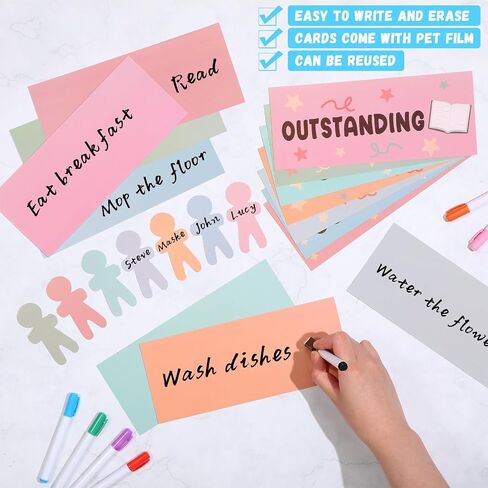 55 Pcs Student Behavior Clip Chart for Classroom Management Student Reward Pocket Chart Hanging Incentive Behavior Bulletin Board with Cards Teacher Supplies for School Office(Boho Style) in Saudi Arabia