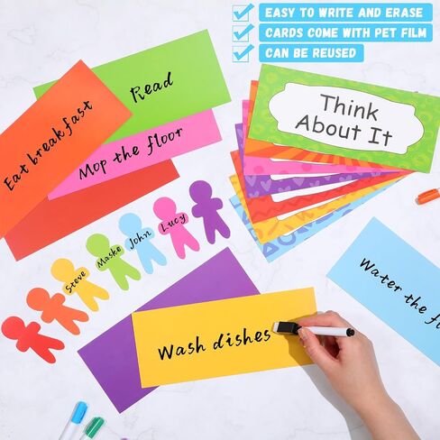55 Pcs Student Behavior Clip Chart for Classroom Management Student Reward Pocket Chart Hanging Incentive Behavior Bulletin Board with Cards Teacher Supplies for School Office(Boho Style) in Saudi Arabia