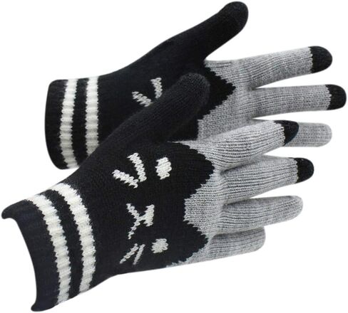 ANKOMINA Women Men Winter Touch Screen Gloves Warm Knit Texting Gloves Touchscreen Mittens,Cat in Saudi Arabia