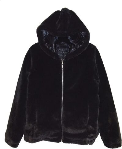 JOUJOU Women's Hooded Faux Fur Jacket, Stylish & Trendy Coat in Kuwait