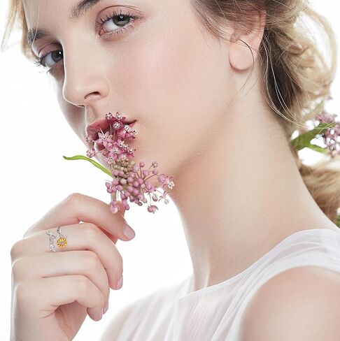 cuoka الفضة عباد الشمس الإيمان حلقة القلق، قابل للتعديل أنت بلدي أشعة الشمس المفتوحة الإيمان الدائري المسيحية الملهمة الحوافز الحلي الهدايا للنساء (خاتم الإيمان عباد الشمس) in Kuwait