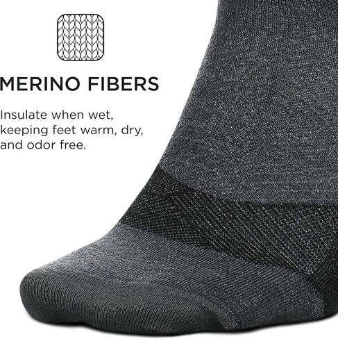 Feetures Merino 10 Ultra Light Cushion No Show Tab Ankle Socks - Wool Socks for Women & Men - (1 Pair) in Saudi Arabia