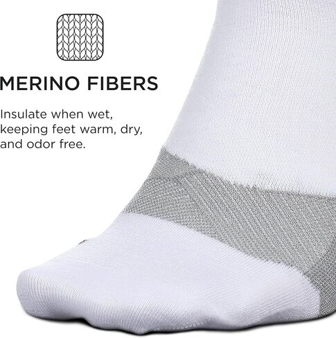 Feetures Merino 10 Ultra Light Cushion No Show Tab Ankle Socks - Wool Socks for Women & Men - (1 Pair) in Saudi Arabia