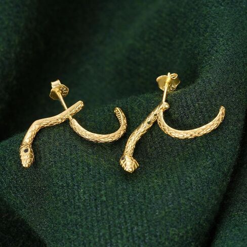 Gothic Snake Earrings Punk Silver Gold Black Snake Earrings Personalized Perforated Snake Earrings for Women in Kuwait