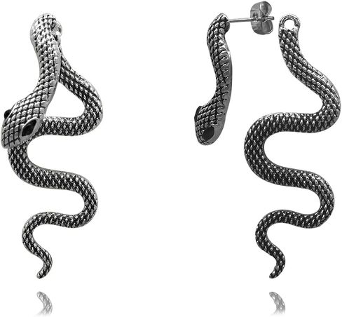 Gothic Snake Earrings Punk Silver Gold Black Snake Earrings Personalized Perforated Snake Earrings for Women in Saudi Arabia