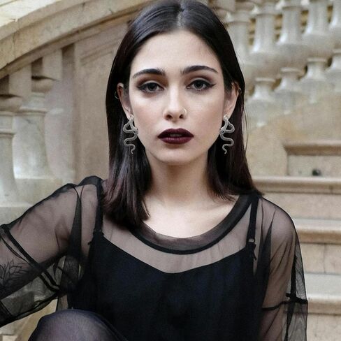 Gothic Snake Earrings Punk Silver Gold Black Snake Earrings Personalized Perforated Snake Earrings for Women in Saudi Arabia