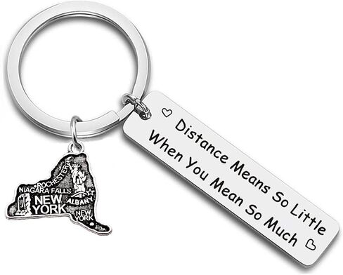 JJTZX Long Distance Gift Distance Means So Little When You Mean So Much State Map keychain for Couples Birthday Gift in Kuwait