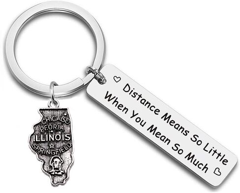 JJTZX Long Distance Gift Distance Means So Little When You Mean So Much State Map keychain for Couples Birthday Gift in Kuwait