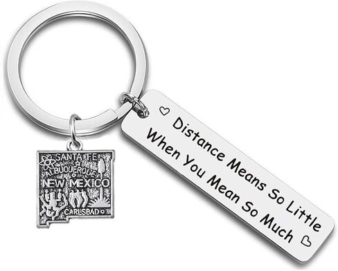 JJTZX Long Distance Gift Distance Means So Little When You Mean So Much State Map keychain for Couples Birthday Gift in Kuwait