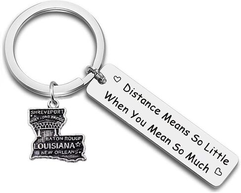 JJTZX Long Distance Gift Distance Means So Little When You Mean So Much State Map keychain for Couples Birthday Gift in Kuwait