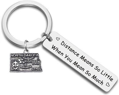 JJTZX Long Distance Gift Distance Means So Little When You Mean So Much State Map keychain for Couples Birthday Gift in Kuwait