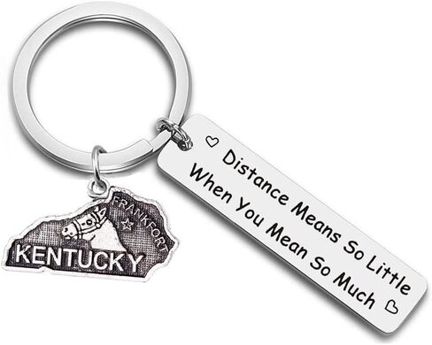 JJTZX Long Distance Gift Distance Means So Little When You Mean So Much State Map keychain for Couples Birthday Gift in Kuwait