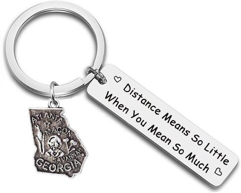JJTZX Long Distance Gift Distance Means So Little When You Mean So Much State Map keychain for Couples Birthday Gift in Kuwait