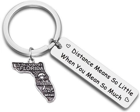 JJTZX Long Distance Gift Distance Means So Little When You Mean So Much State Map keychain for Couples Birthday Gift in Kuwait